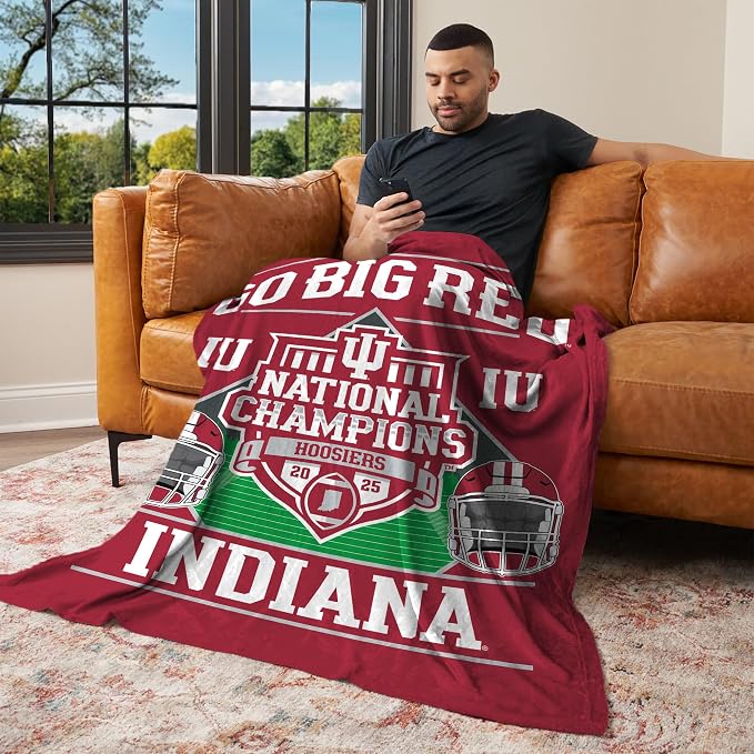 Northwest NCAA Silk Touch Throw Blanket, Ultra Soft Plush Polyester, Lightweight Warm Decorative Fan Gift, 46 x 60 in