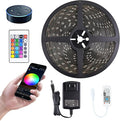 MIHEAL 5050 RGB WiFi Smart LED Strip 32.8Ft 300LED IP65 Waterproof Kit | App & voice control lighting with music mode, DC12V power adapter, works with iOS & Android indoor decor