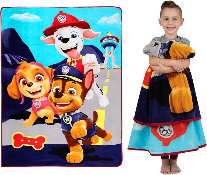 Franco Kids Bedding Super Soft Plush Micro Raschel Blanket, 62 in x 90 in, Paw Patrol