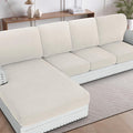 H.VERSAILTEX Backrest Cushion Covers Sectional Couch Back Cushion Covers for Sectional Sofa Set for Both Left/Right Couch (Back Only: 1 Chaise + 3 Sofa, Ivory)