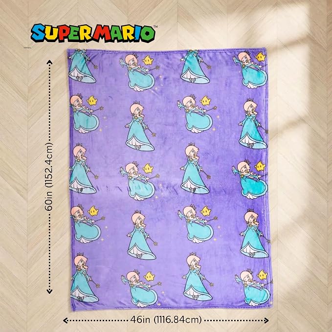 Super Mario Rosalina Gaming Kids Bedding Super Soft Plush Throw Blanket, 46 in x 60 in, (Officially Licensed Product)