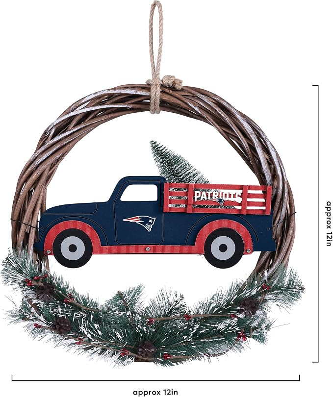 FOCO NFL Unisex-Adult NFL Team Logo Holiday Wreath with Truck