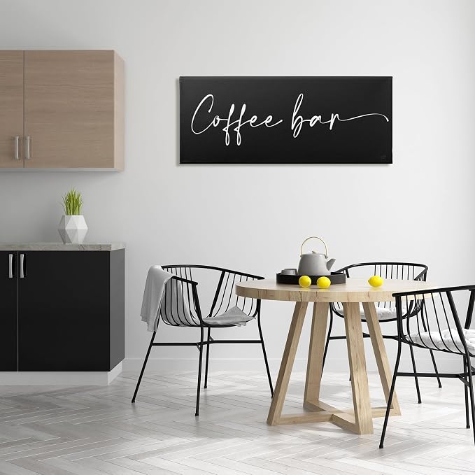 Stupell Industries 'Coffee Bar Classy Script'| Canvas Art | Stupell Industries | 48 x 20 Inches, Easy to Hang and Sturdy, Made in USA, by Lux + Me Designs