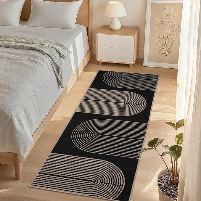 GarveeHome Modern Rainbow Easy Jute Runner Rug, 2x8 Runner Rug for Hallways - Non-Slip Indoor Outdoor Carpet, Washable for High Traffic Laundry Room, Kitchen, Entryway