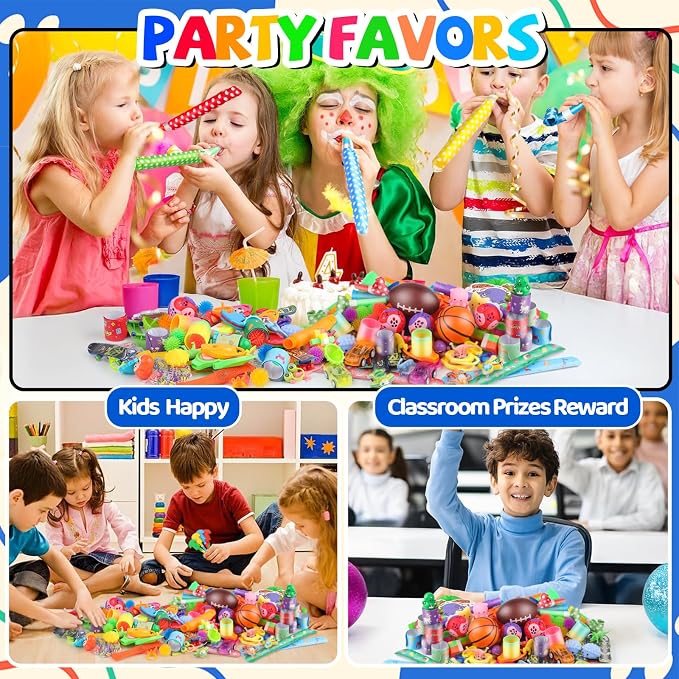 Amy & Benton 200PCS Party Favors for Kids 4-8 Goodie Bags Stuffers,Prize Box Toys for Kids Classroom,Toddler Bulk Fidget Toys Pinata Fillers,Classroom Birthday Gift Carnival Prizes Rewards