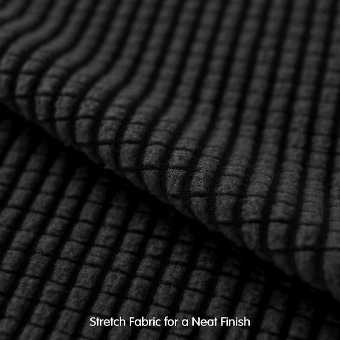 SUBRTEX 7 Pieces Stretch Sofa Slipcover Sets Couch Cover Sets Backrest Cushion Covers Furniture Protector Collection Set for Oversize Sofa Loveseat Chair Slip Covers(Large, Black)