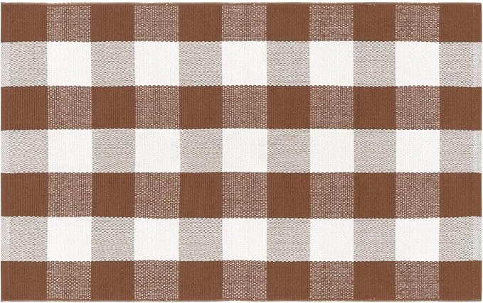 Buffalo Plaid Checkered Rug 27.5"x43" Fall Front Door Mat Outdoor Porch Rug | Washable Woven Front Porch Rug Outdoor Door Mat Welcome Mats Indoor Outdoor Autumn Layered Doormats for Entryway Entrance