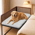 Beside Dog Bed,2 Panel Adjustable Height Dog Bunk Beds,47''x 31'' Metal Dogs Bed Frame with Cushion,X-Large
