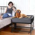 BALAPET Stable Beside Dog Bed and Mattress Set, Beside Dog Bunk Beds for Large Dogs,Metal Bed Frame with Removable Cushion,Dogs Bed Attachment to Human Bed for Small, Medium & Large Breeds(Medium)