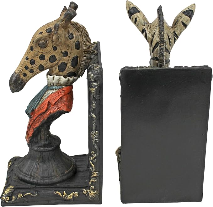 Design Toscano Serengeti Soiree Giraffe and Zebra Bookends