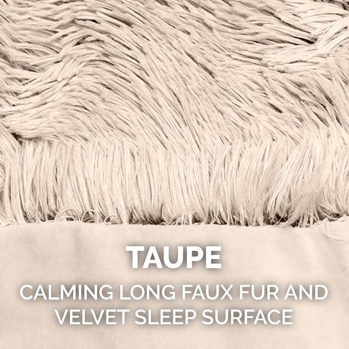 Furhaven Waterproof Throw Blanket for Dogs & Indoor Cats, Reversible Protective Pet Blanket, Small, Long Faux Fur & Velvet, Taupe