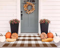 Buffalo Plaid Outdoor Rug 2'x4.3',Fall Coffee Front Porch Rug Door Mats Outdoor Farmhouse Cotton Washable for Hello Welcome Rug Layered Doormat Outdoor Entryway