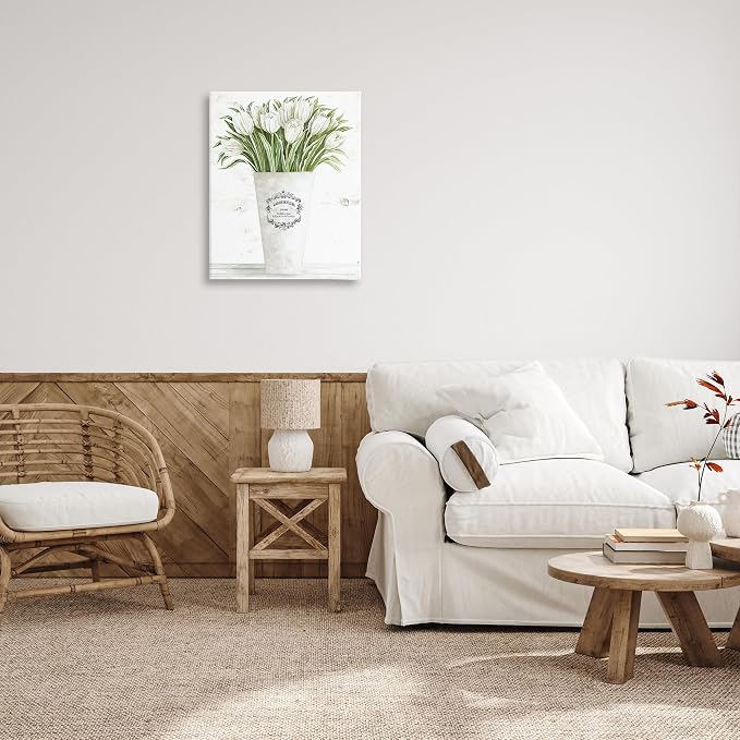 Tulip Bouquet Parisian Vase, 24 x 30 Inch Canvas Wall Art | Stupell Industries · By Cindy Jacobs · Ready to hang · Farmhouse and shabby chic charm · Made in USA