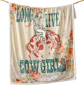 Paseo Road Indigo Hill by HiEnd Accents Rodeo Revival 54x68 Throw Blanket | Long Live Cowgirls Floral Medallion Print, Rustic Southwestern-Style Western Fleece Blanket for Camping