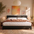 Allewie King Size Faux Leather Bed Frame, Adjustable Headboard, Black | Platform Bed with Heavy Duty Mattress Foundation, Noise-Free, Easy Assembly, Wood Slat Support, No Box Spring Needed