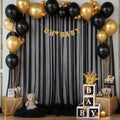 10ft x 15ft Black Tulle Backdrop Curtain by Suppromo