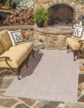 Unique Loom Outdoor Solid Collection Area Rug (10' x 13' 1" Rectangle Beige/Ivory)