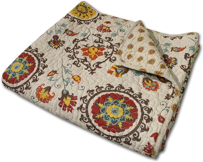 Greenland Home Andorra 100% Cotton Quilted Throw Blanket