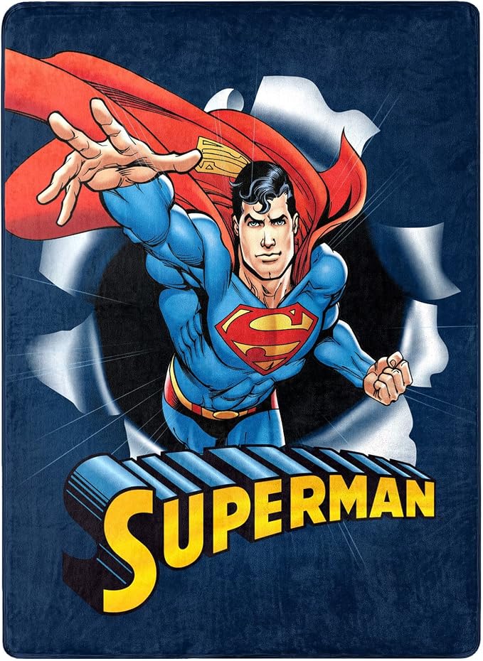 Northwest DC - Superman Silk Touch Throw Blanket, 46" x 60", Hero Burst