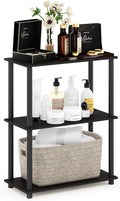 Furinno TURN-N-TUBE Storage Shelves, 3-Tier Book Shelf, Corner Shelf, Toolless Open Shelves, for Organization and Storage, Living Room, Garage, Home Office, Espresso