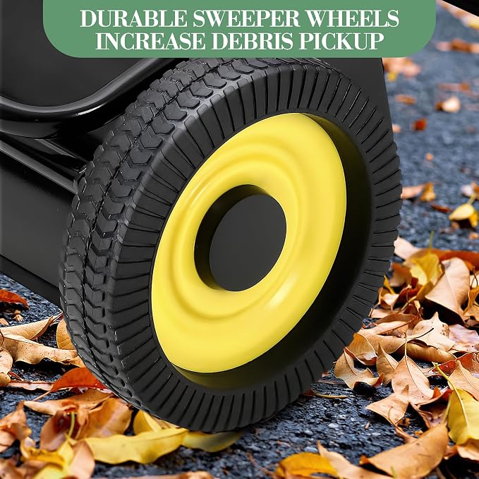 Garvee 50 in Lawn Sweeper Tow Behind, 26 cu.ft. Large Pull Behind Grass Sweeper, Heavy Duty Leaf & Grass Collector with Dumping Rope Design, Adjustable Sweeping Height for Picking Up Debris & Grass
