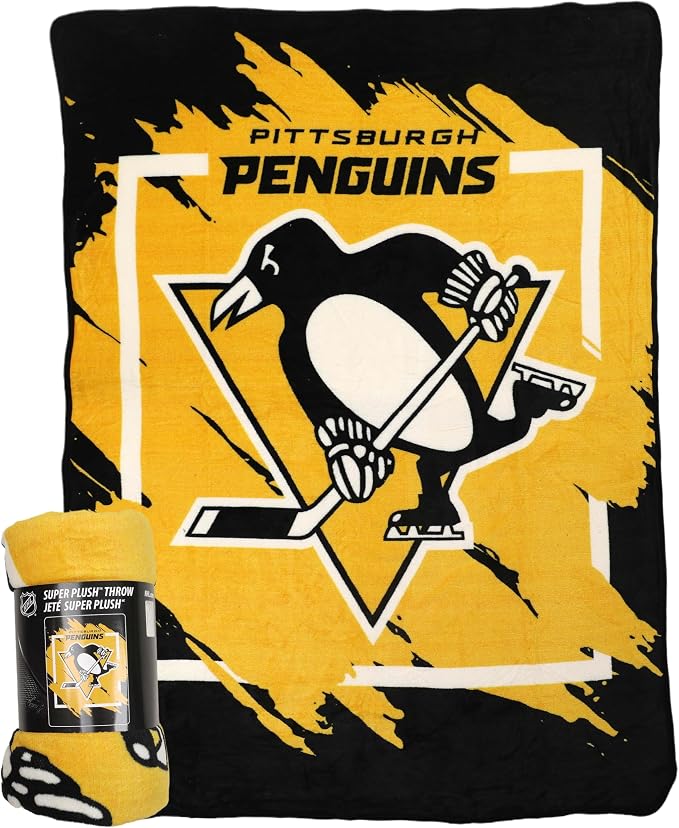 Northwest NHL Pittsburgh Penguins Micro Raschel Throw Blanket, 46" x 60", Dimensional