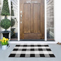 Buffalo Plaid Rug 2x3 Black and White Outdoor Mat Checkered Carpet | Cotton Woven Washable Front Porch Fall Layered Door Mats Carpet for Indoor Outdoor Entryway Farmhouse Decor