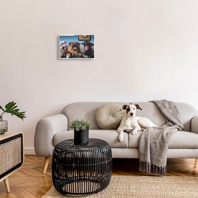 Funny Dogs Gaming Comic, 10 x 15 Inch Mounted Print on Wall Plaque | Stupell Industries · By Lucia Heffernan · Ready to hang · Great for game room or kids space · Made in USA