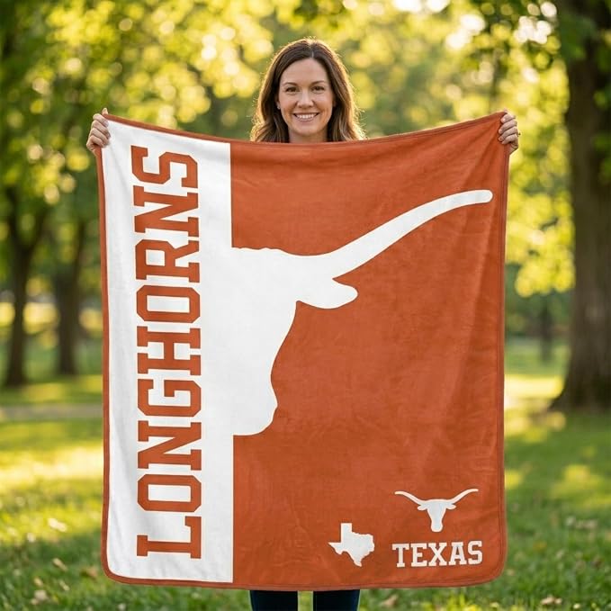 Proformance Home NCAA Texas Longhorns Endzone Ultra Soft Tailgate Throw