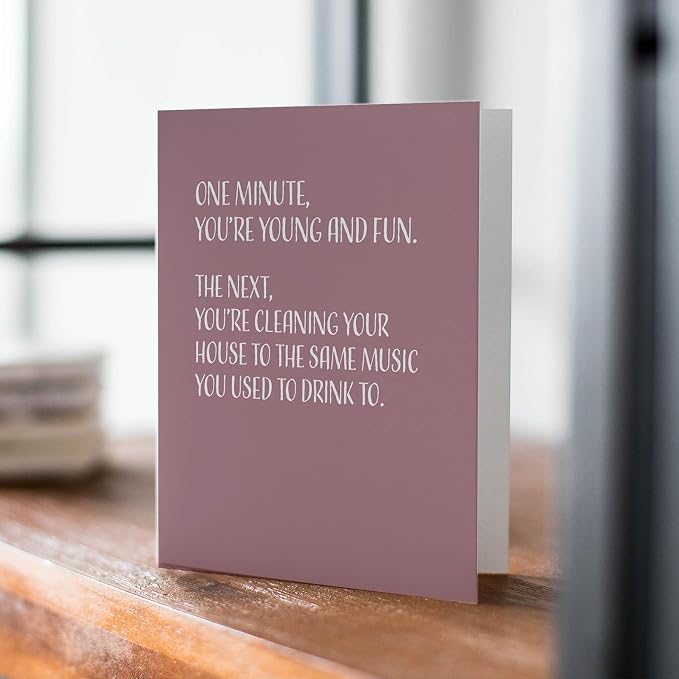 Funny Birthday Cards For Women, Funny Birthday Cards For Men, Happy Birthday Card For Him Or Her, Single 4.25 X 5.5 Greeting Card With Envelope, Blank Inside, You're Cleaning The House