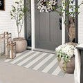 Grey and White Outdoor Runner Rug 2x4.3,Washable Reversible Welcome Door Mat,Cotton Hand Woven Front Porch Decor,Foldable Layered Doormat Indoor Outdoor Rugs for Entryway/Farmhouse