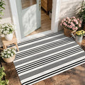 OJIA Front Door Rug 27.5"x43" Black and White Striped Outdoor Porch Rugs | Machine Washable Welcome Mat Cotton Woven Entryway Rug Front Door Mats for Porch/Farmhouse/Kitchen/Outside Entrance Decor