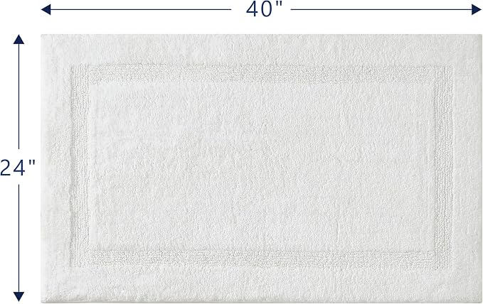 Nautica - Bath Rugs, Soft & Absorbent Tufted Cotton Bath Mat, Oeko-Tex Certified (Peniston White, 2-Piece)