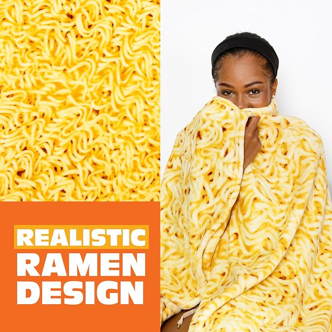 Cozy Concepts Co. Ramen Comfort Blanket by Relatable, Viral Trend Inspired, Looks Like a Giant Bowl of Ramen Noodles to Wrap Yourself Up In, Great for Room Decor or Gifts, Large Size 65” Throw Blanket