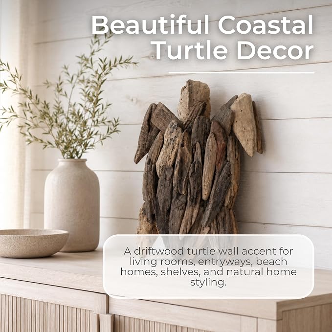 Decorative Driftwood Art Sculpture for Home, Bathroom and Office Decor - Sculptural Ornaments Accent for Room and Living Room Styling - Modern Figurine for Coffee Table or Shelf Display - 12", Brown