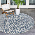 Unique Loom Outdoor Collection Area Rug - Cape Town (3' 1" Round, Blue/ Olive)