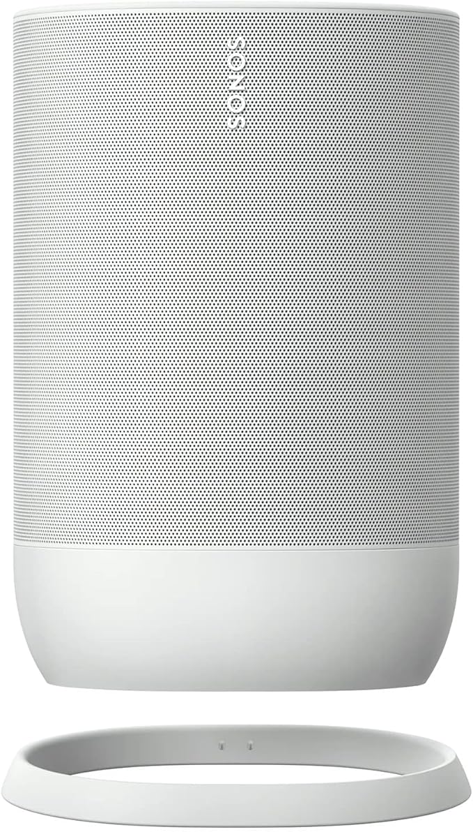 Sonos Move - Battery-Powered smart Speaker, Wi-Fi and Bluetooth with Alexa Built-in - Lunar White