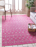 Unique Loom Outdoor Trellis Collection Area Rug - Tribal Trellis (6' 1" x 9' Rectangle, Fuschia/ Gray)