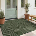 Tribesigns Modern Easy Jute 3x5 Washable Outdoor Patio Porch Area Rug,Green | Machine Washable, Non-Slip with 4 Rug Tape, Ultra-Thin Low Pile, for Farmhouse Indoor Kitchen Entryway Deck RV Balcony