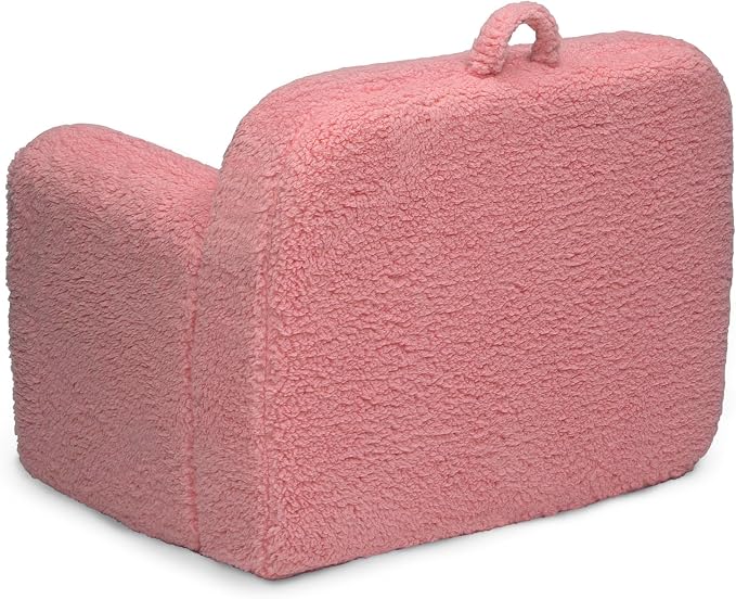 Delta Children Sherpa Cozee Chair - Foam Kids Chair for Ages 18 Months and Up, Rose
