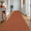 IOHOUZE Washable Exrea Long Hallway Runner Rug 3x14 Non Slip Rubber Backed Kitchen Runner Entryway Runner Indoor, Woven Rugs Floor Carpet for Kitchen Hall Entryway, Burnt Orange/Tan