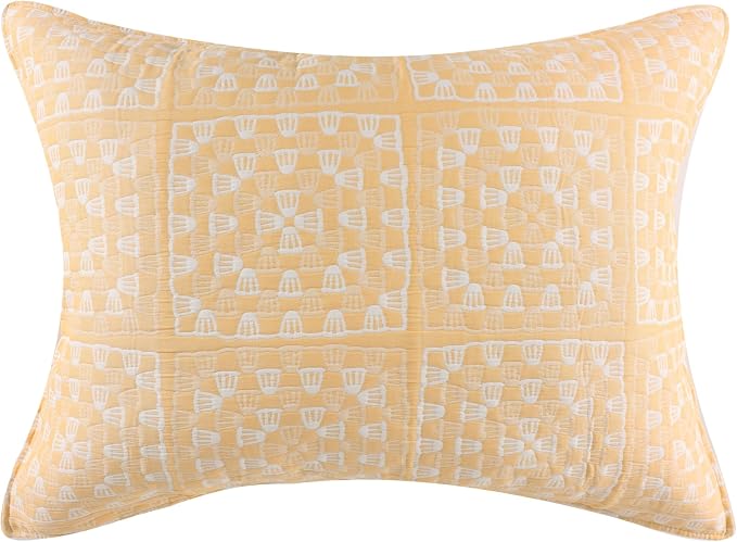Greenland Home Fashions Granny Squares Vintage Matelassé Collection King Pillow Sham