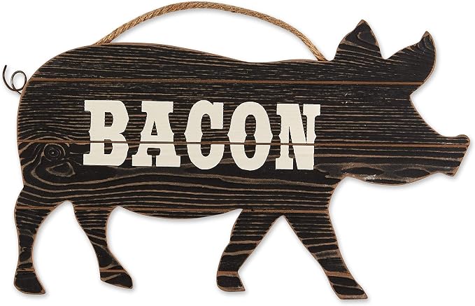 DII Farmhouse Wall Art Sign, Chicken and Pig, 2 Piece