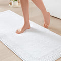 Madison Park Splendor Reversible 100% Cotton Bath Runner, 24 x 60, White | Tufted Bathroom Rug, 3000 GSM, Hotel Quality, Luxurious Plush, Medium Pile, Absorbent, Quick Dry, OEKO-TEX, Shower Room Décor