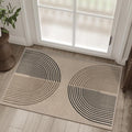 Rugalia Easy Jute Rainbow Entryway Rug, 2x3 Washable Non-Slip Indoor Outdoor Doormat, Neutral Boho Farmhouse Small Kitchen Rug Modern Abstract Throw Rugs for Entrance Bedroom Bathroom