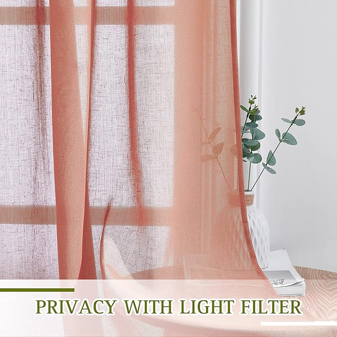 NICETOWN Semi Sheer Linen Patio Curtains - Image 5