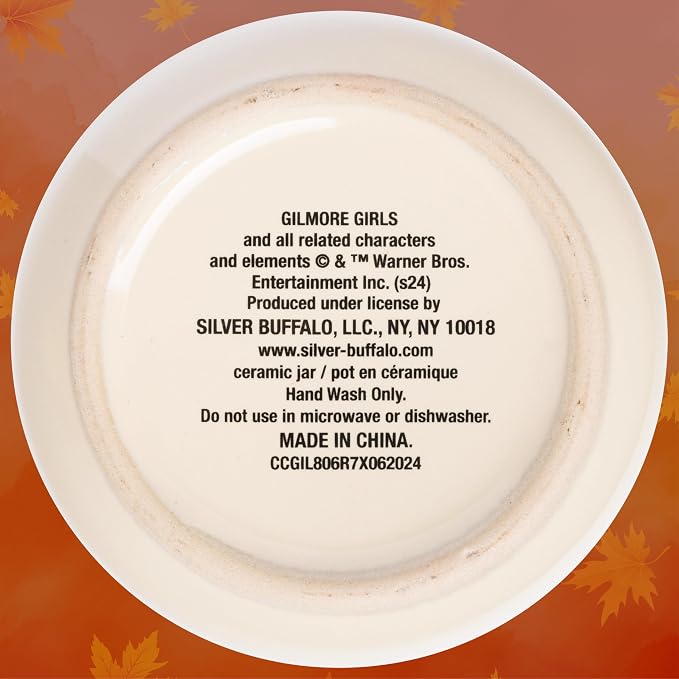 Silver Buffalo Gilmore Girls Wax Resist, Ceramic Cookie Jar, Bamboo Lid | Luke's Cafe Logo, 5 x 5 x 6.5 Inches
