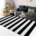 OLANLY Black and White Striped Rug 3' x 5' – Washable Cotton Indoor Outdoor Doormat for Front Door, Entryway, Kitchen, Porch, Patio Decor
