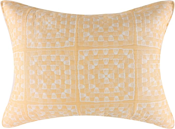 Greenland Home Fashions Granny Squares Vintage Matelassé Collection King Pillow Sham