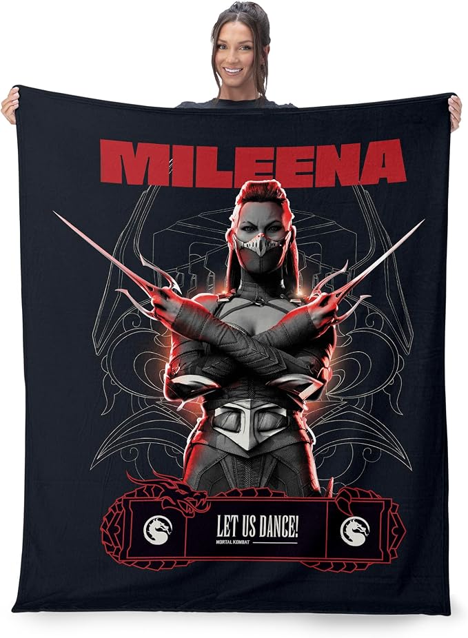 Mortal Kombat Silk Touch Throw Blanket – Mileena Let Us Dance, Ultra-Soft Fleece, Plush & Lightweight, 50 x 60